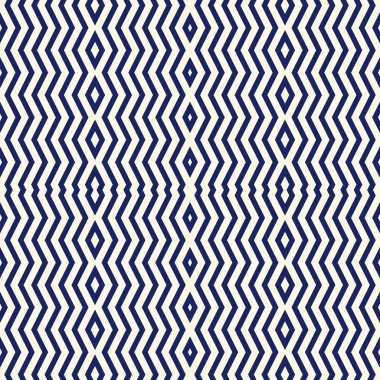 Simetrik geometrik süsleme ile dikişsiz desen. Çizgili lacivert soyut arka plan.