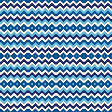 Simetrik geometrik süsleme ile dikişsiz desen. Chevron zikzak parlak renkler yatay çizgiler soyut arka plan.