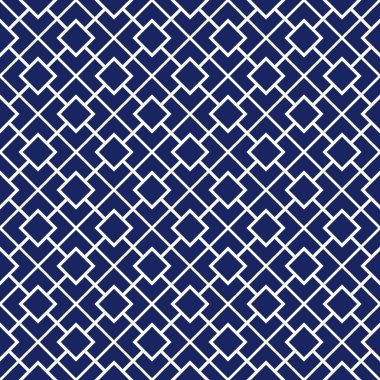 Simetrik geometrik süsleme ile Seamless modeli. Donanma renk arka plan.