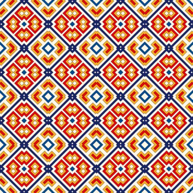 Simetrik geometrik süsleme ile Seamless modeli. Parlak arka plan.