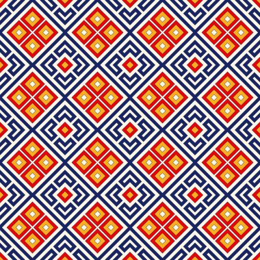 Simetrik geometrik süsleme ile Seamless modeli. Parlak arka plan.