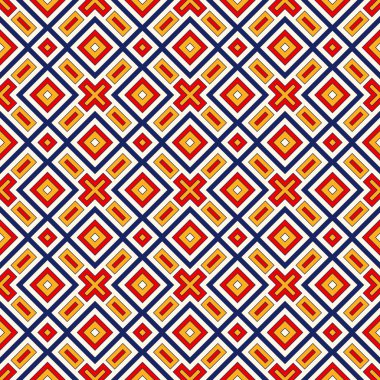 Simetrik geometrik süsleme ile Seamless modeli. Parlak arka plan.