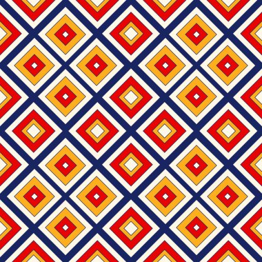 Simetrik geometrik süsleme ile Seamless modeli. Parlak arka plan.