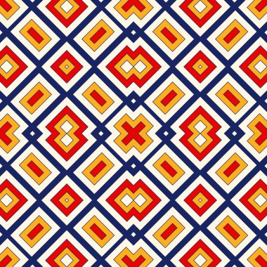 Simetrik geometrik süsleme ile Seamless modeli. Parlak arka plan.