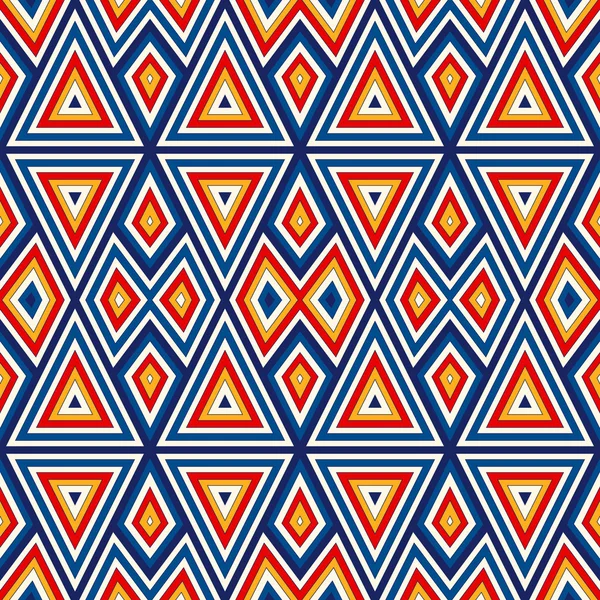 Simetrik geometrik süsleme ile parlak seamless modeli. Renkli arka plan. Etnik ve kabile motifleri.