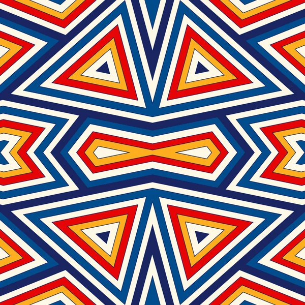 대칭 기하학적 장식으로 밝은 완벽 한 패턴입니다. 다채로운 추상적인 배경입니다. 인종과 부족 모티브. — 스톡 벡터