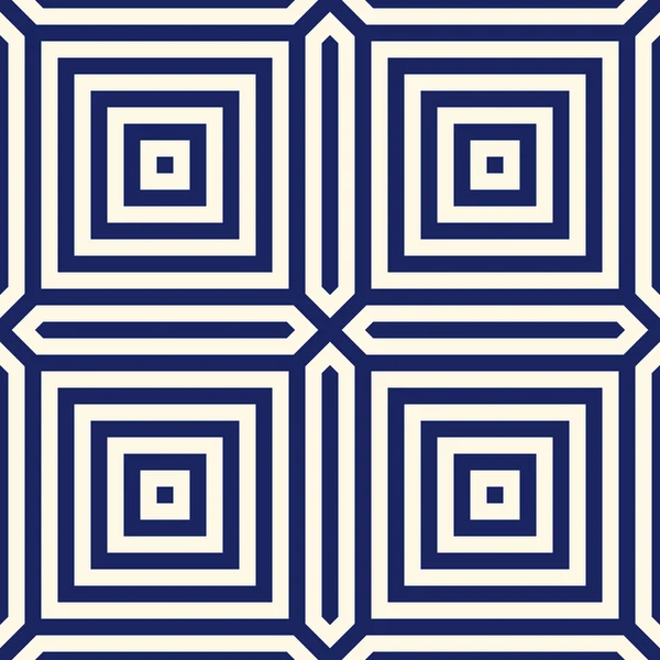 Patrón sin costura con adorno geométrico simétrico. Fondo abstracto color marino . — Vector de stock