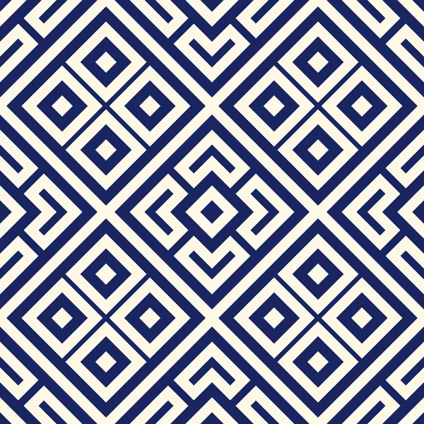 Bezešvé vzor s symetrický geometrické ornamenty. Abstraktní pozadí Navy barva. — Stockový vektor