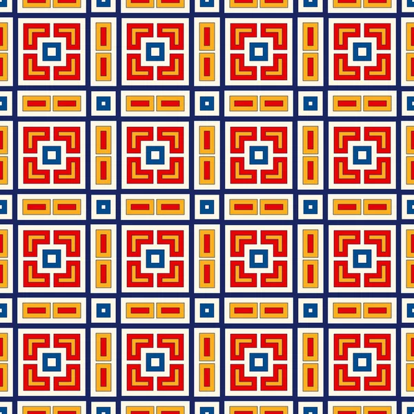 Wzór z symetrycznego ornament geometryczny. Jasne tło. — Wektor stockowy