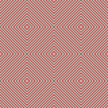 Etnik geometrik soyut süs ile dikişsiz desen. Çapraz dikiş slav nakış motifleri.