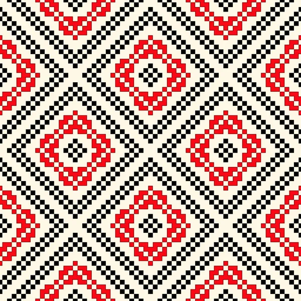 Modèle sans couture avec ornement abstrait géométrique ethnique. Motifs de broderie esclave au point de croix . — Image vectorielle