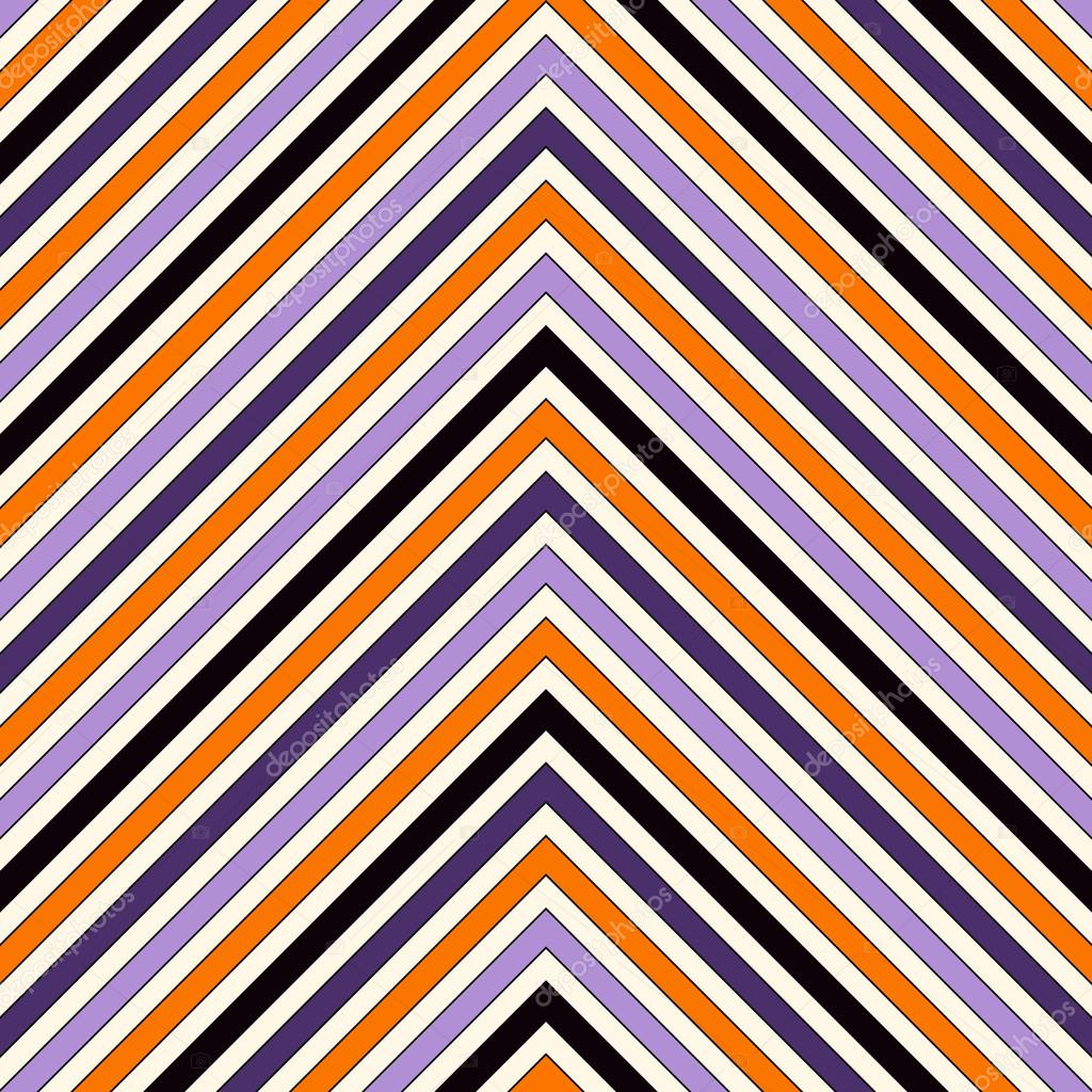 Seamless pattern in Halloween traditional colors. Chevron bright colors