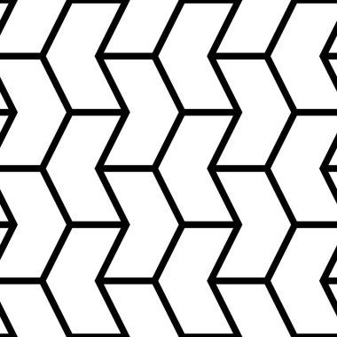 Mozaik. Zigzag figürleri. Tekrarlanan bulmaca arka planı şekillendirir. Ok motifi. Şebekelerin duvar kağıtları. Parke fon. Dijital kağıt, web tasarımı, tekstil baskısı. Kusursuz vektör desenli sanat çalışması