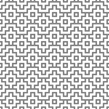 İnka haçlarıyla kusursuz desen süs eşyası demektir. Etnik işlemeli arka plan. Kabile duvar kâğıdı. Etnik halk imajı. Kabile motifi. Antik mozaik. Web tasarımı için dijital kağıt, tekstil baskısı. Vektör sanatı.