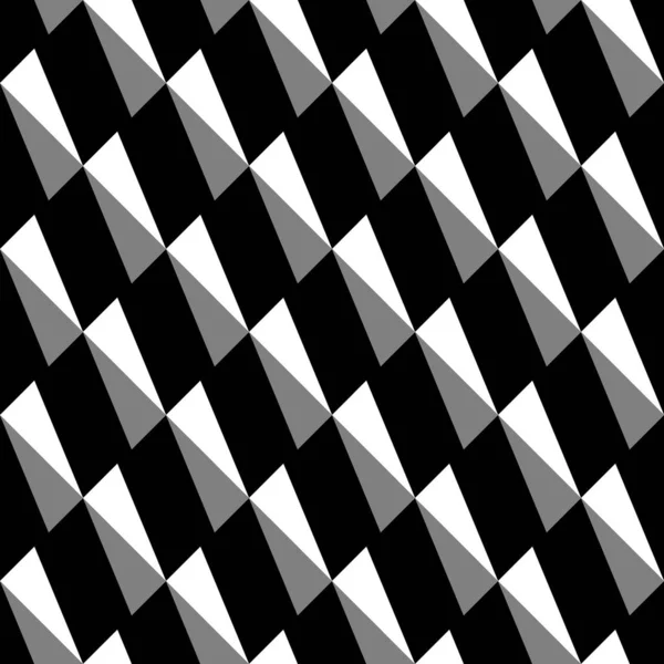 Herhaalde Versierde Schuine Strepen Zwarte Achtergrond Naadloos Oppervlaktepatroon Met Polygonen — Stockvector