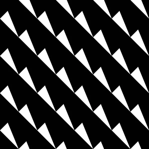 Triangles Inclinés Blancs Répétés Sur Fond Noir Conception Motif Surface — Image vectorielle
