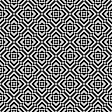 Kusursuz desen. Şebekeler, çek süsü. Antik mozaik. Kabile motifi. Etnik süsleme. Kıvrımlar, kare arkaplan. Halk duvar kâğıdı. Açı parantezleri, dörtgenler. Soyut