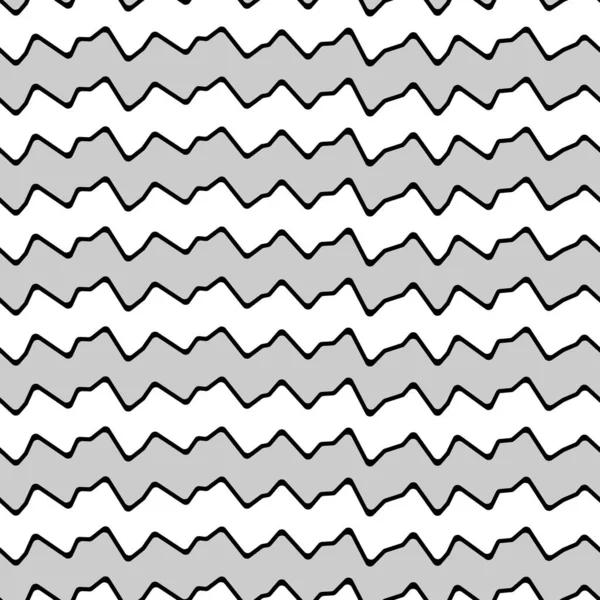 Gebogene Linien Nahtloses Muster Zackenstreifen Ornament Linearwellen Motiv Kurven Drucken — Stockvektor