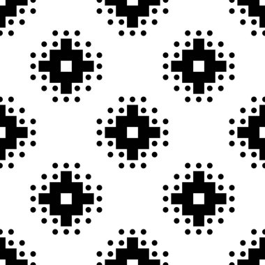 Kusursuz desen. İnkalar haçlar, daireler, süsler. Etnik halk duvar kâğıdı. Etnik işlemeli arka plan. Kabile imajı. Kabile motifi. Antik mozaik. Web tasarımı için dijital kağıt, tekstil baskısı. Vektör.