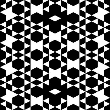Kusursuz desenli. Polygonlar duvar kağıdı. Geometrik arka plan. Altıgenler, eşkenar dörtgenler, üçgenler, süsler. Soyut arkaplan. Dijital kağıt, tekstil baskısı, web tasarımı. Vektör.