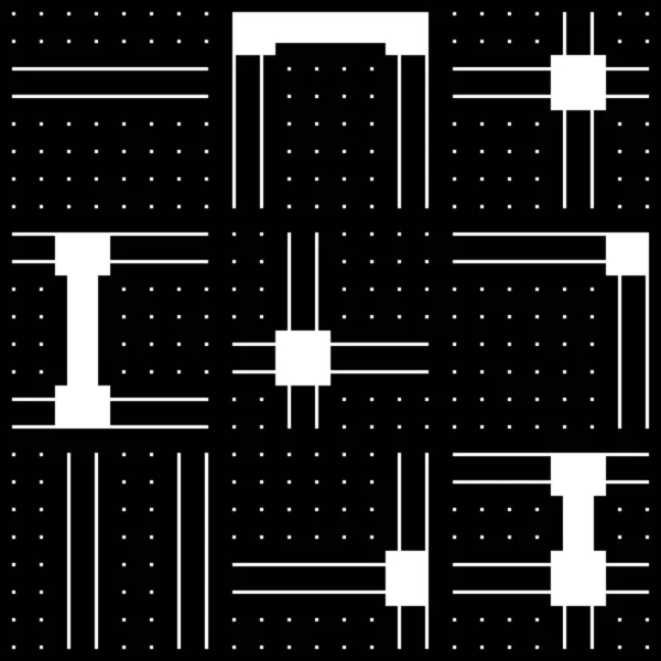 図形のシームレスなパターン 幾何学的プリント ストライプ チェック 形状の背景 現代の壁紙 現代的な装飾 幾何学的背景 デジタルペーパー テキスタイルプリント — ストックベクタ