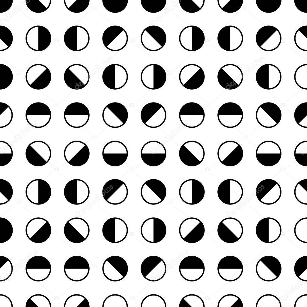 Circles pattern. Circular figures seamless ornament. Dots backdrop. Dot motif. Circle shapes background. Dotted wallpaper. Digital paper, abstract image, textile print, web design, vector work