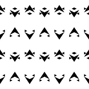 Kusursuz desen. Karabasanlar, üçgenler, süsler. Geometrik arka plan. Soyut arkaplan. Poligon motifi. Geometrik şekiller duvar kağıdı. Dijital kağıt, tekstil baskısı, web tasarımı. Vektör.