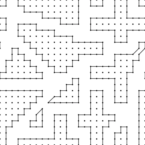 Seamless Pattern Figures Dots Ornament Folk Wallpaper Simple Shapes Spots — Stock Vector