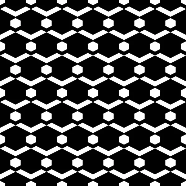 Modèle Sans Couture Orné Géométrique Chevrons Hexagones Ornement Courbes Polygones — Image vectorielle