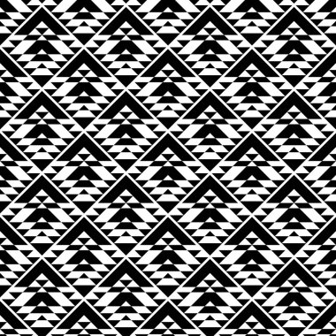 Kusursuz etnik düzen. Nakış süslemesi. Antik mozaik. Kabile motifi. Şevonlar, üçgenler, trapezoidler. Kıvrımlar, poligonlar. Tekstil baskısı. Halk duvar kâğıdı. Etnik kökenli. Vektör.