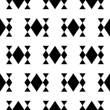 Kusursuz vektör. Rhombuslar, üçgen süslemeler. Poligonlar duvar kağıdı. Basit şekiller. Etnik motif. Geometrik arkaplan. Dijital kağıt, tekstil baskısı, web tasarımı, soyut arkaplan.