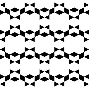 Kusursuz desen. Rhombuslar, üçgen süslemeler. Poligon geçmişi. Basit şekiller duvar kağıdı. Geometrik arka plan. Dijital kağıt, web tasarımı, tekstil baskısı. Vektör.