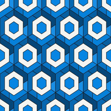 Çağdaş bal peteği geometrik deseni. Tekrarlanan altıgen süsü. Modern mozaik arka plan. Kusursuz yüzey soyut tasarımı. Geo duvar kağıdı. Dijital kağıt, tekstil baskısı. Vektör sanatı