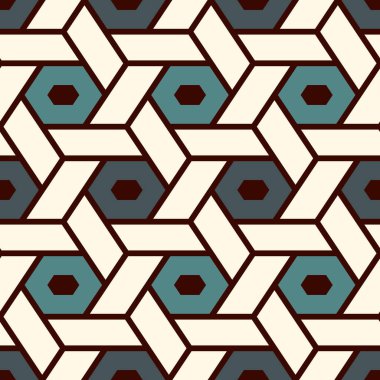 Çağdaş bal peteği geometrik deseni. Tekrarlanan altıgen süsü. Modern mozaik fayansların arka planı. Kusursuz yüzey soyut tasarımı. Geo duvar kağıdı. Dijital kağıt, tekstil baskısı. Vektör illüstrasyonu