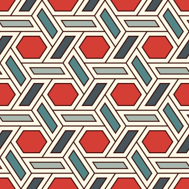 Çağdaş bal peteği geometrik deseni. Tekrarlanan altıgen süsü. Modern mozaik fayansların arka planı. Kusursuz yüzey soyut tasarımı. Geo duvar kağıdı. Dijital kağıt, tekstil baskısı. Vektör illüstrasyonu