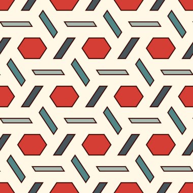 Çağdaş bal peteği geometrik deseni. Tekrarlanan altıgen süsü. Modern mozaik fayansların arka planı. Kusursuz yüzey soyut tasarımı. Geo duvar kağıdı. Dijital kağıt, tekstil baskısı. Vektör illüstrasyonu