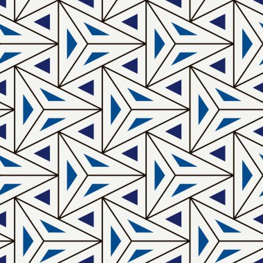Çağdaş geometrik desen. Tekrarlanan üçgen motifi. Kusursuz yüzey tasarımı. Modern jeo soyut arkaplan. Minimalist duvar kağıdı. Basit süslemeli dijital kağıt, tekstil baskısı. Vektör sanatı