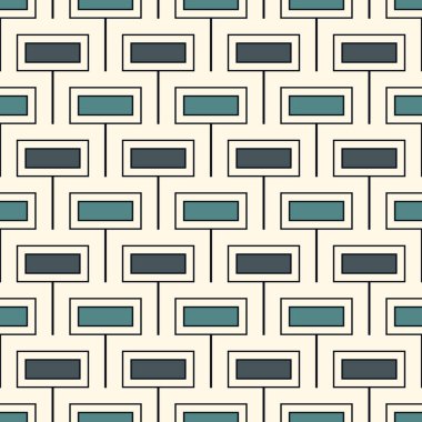 Çağdaş geometrik desen. Tekrarlanan çokgenler, dikdörtgenler motifi. Basit bir süs. Modern soyut arka plan. Kusursuz yüzey tasarımı. Geo duvar kağıdı. Dijital kağıt, tekstil baskısı. Vektör sanatı