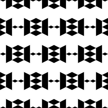 Kusursuz desen. Karabasanlar, trapezyumlar, üçgen süslemeler. Halk duvar kâğıdı. Etnik motif. Basit şekiller arka plan. Geometrik arka plan. Dijital kağıt, tekstil baskısı, web tasarımı, soyut.