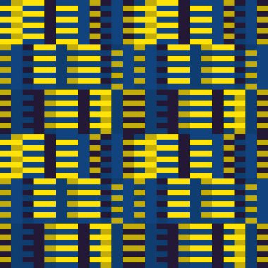 Geometrik dikişsiz desen. Bauhaus tarzı arka plan. Modüler ızgara baskısı. Düz çizgi, çizgi, çizgi, çizgi, dikdörtgen, süs. Moda çağdaş jeo duvar kağıdı. Modern soyut vektör tasarımı