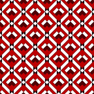 Elmas şebeke kusursuz desen. Etnik, kabilenin yüzey izleri. Geometrik süs. Tekrarlanan eşkenar dörtgen arka plan. Süslü duvar kâğıdı. Coğrafi vektör soyut çizimi