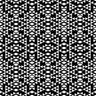 Kusursuz desen. Kabile duvar kâğıdı. Halk arkaplanı. Rhombuslar, üçgen süslemeler. Dijital kağıt, web tasarımı, tekstil baskısı. Etnik kökenli. Vektör sanatı.