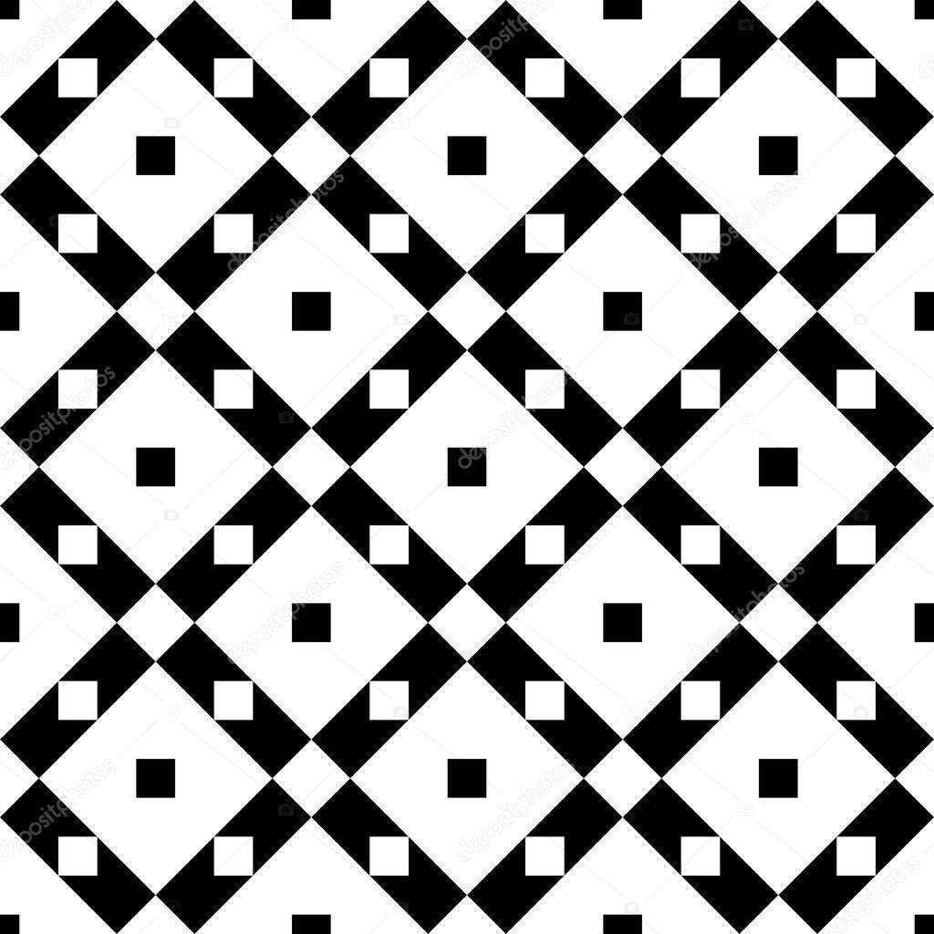 Rhombuses, squares seamless pattern. Folk wallpaper. Geometric background. Tribal motif. Checks, diamonds ornate. Ethnic ornament. Textile print, web design, geometry abstract. Geometrical vector.