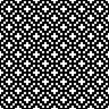Çekler, haçlar, süsler. Kusursuz desen. Kareler, artı duvar kağıtları. Etnik motif. Döşemeler, arka plan formları. Geometrik arkaplan. Mozaik illüstrasyon. Dijital kağıt, tekstil baskısı, soyut vektör