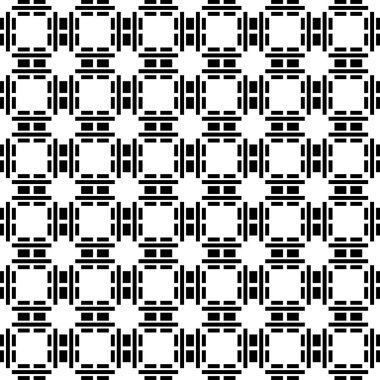 Kusursuz desen. Çizgiler, vuruşlar, figürler. Etnik motif. Dikdörtgenler, şekiller duvar kağıtları. Halk arkaplanı. Mozaik illüstrasyon. Geometrik arkaplan. Dijital kağıt, soyut vektör.