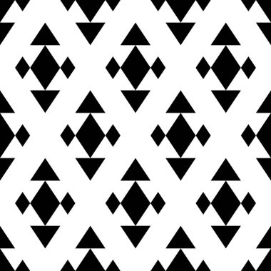 Kusursuz desen. Rhombuslar, üçgen süslemeler. Poligonlar duvar kağıdı. Basit figürler. Etnik motif. Geometrik arkaplan. Dijital kağıt, tekstil baskısı, web tasarımı, soyut. Vektör.