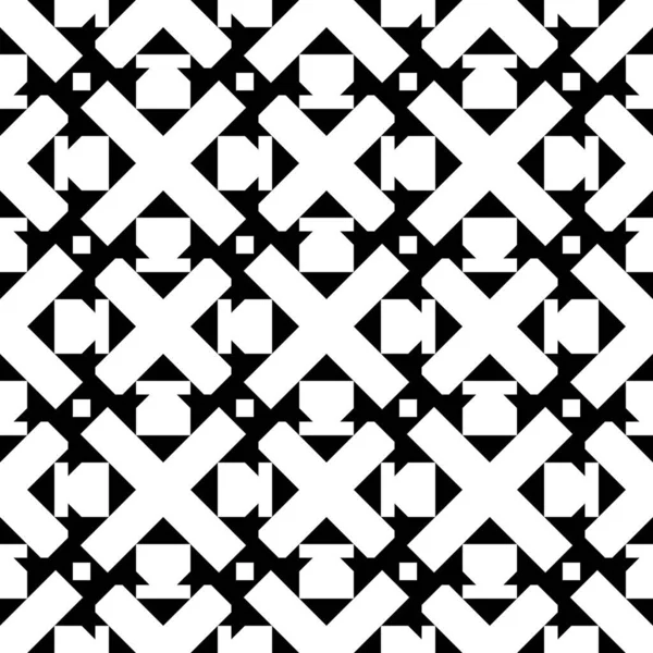 Ethnisches Motiv Nahtlose Muster Mosaik Hintergrund Folk Ornament Kreuze Quadrate — Stockvektor