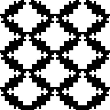 Kusursuz desen. Kabile motifi. Süs figürleri. Etnik işlemeli arka plan. Kabile duvar kâğıdı. Etnik halk imajı. Antik mozaik. Web tasarımı için dijital kağıt, tekstil baskısı. Vektör çizimi.