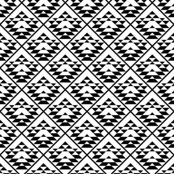 Patrón Étnico Sin Fisuras Antiguo Mosaico Motivo Tribal Caballeros Triángulos — Archivo Imágenes Vectoriales