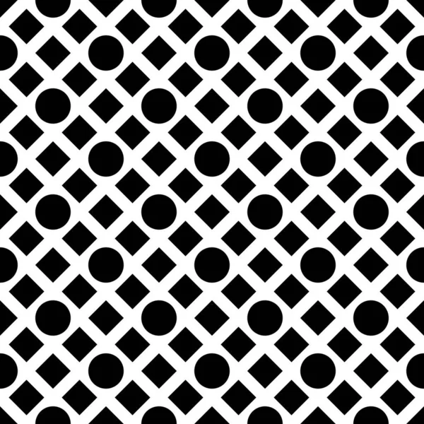 Bezproblémový Vektor Kontroly Motiv Kruhů Rhombusové Ornamenty Diamanty Figurky Tapetě — Stockový vektor